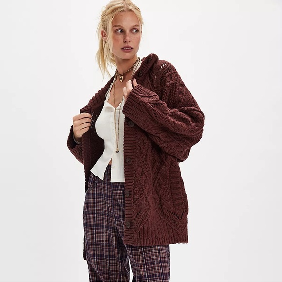 Free people Heart You Cardigan bittersweet brown - Picture 3 of 10